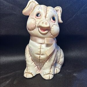 Charming Pink Pig Figurine Piggy Bank
